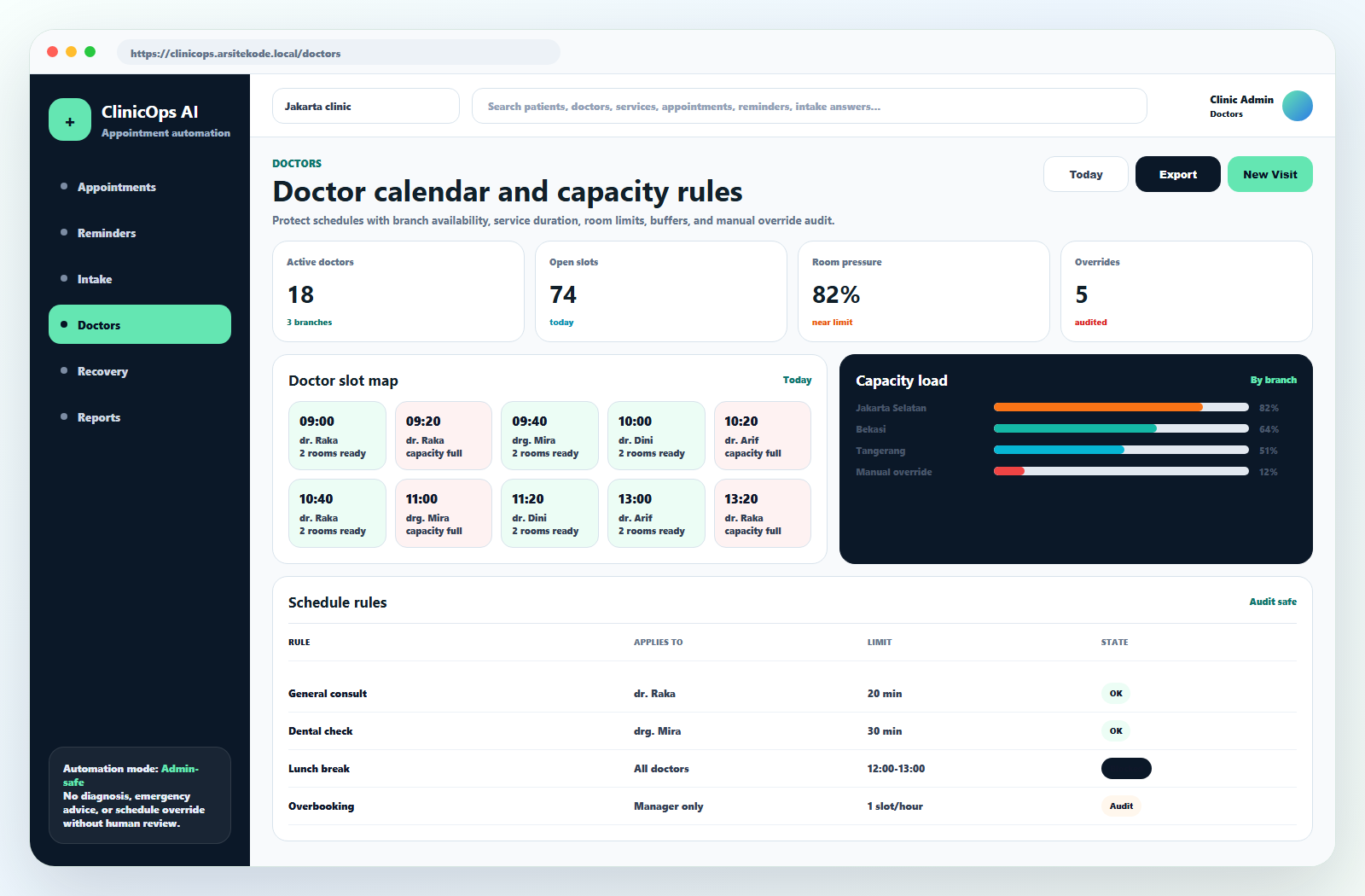 Menu management preview