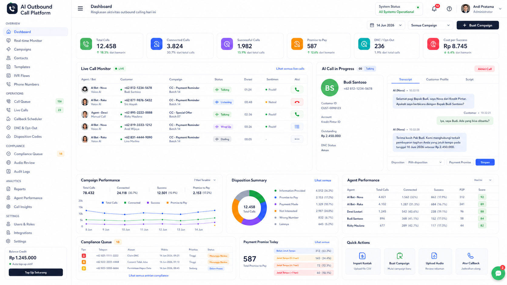 AI Outbound Call Platform preview
