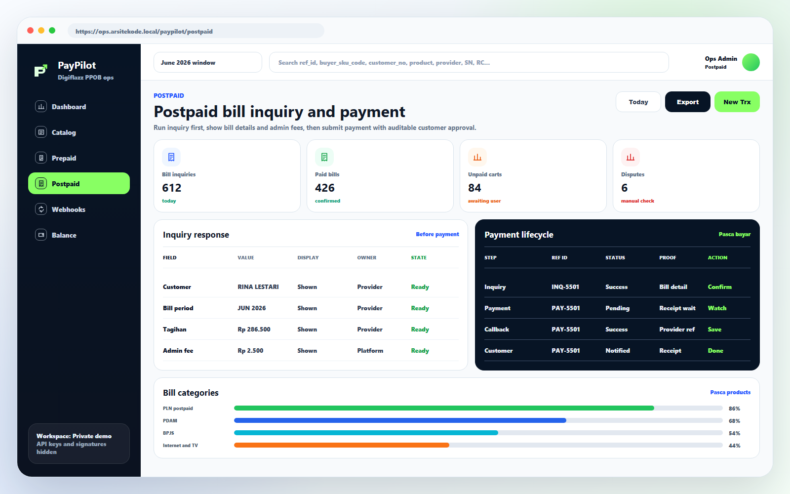 Menu management preview